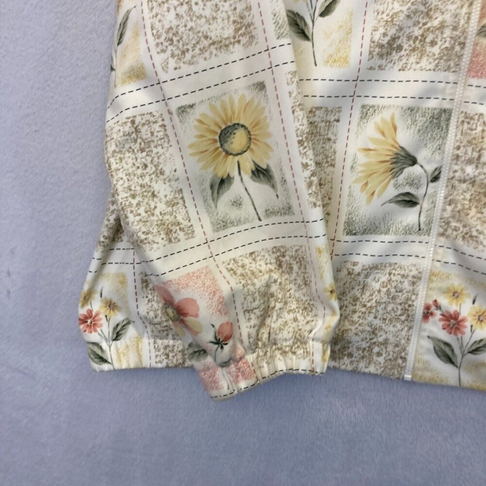 Alfred Dunner Floral Garden Grid Jacket Size 18 Full‎ Zip Up Beaded Colorful - Picture 8 of 16